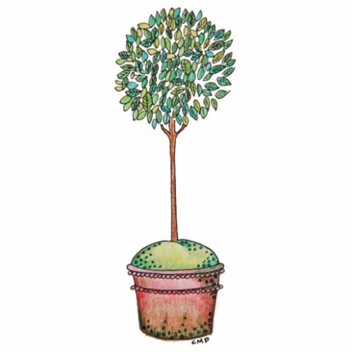 Hand Drawn Myrtle Topiary Cutout