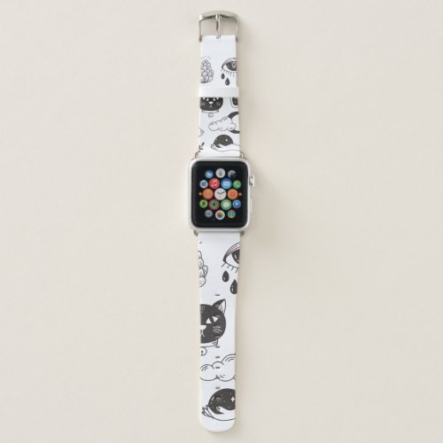 hand drawn mystical tattoo doodle vintage badge d apple watch band