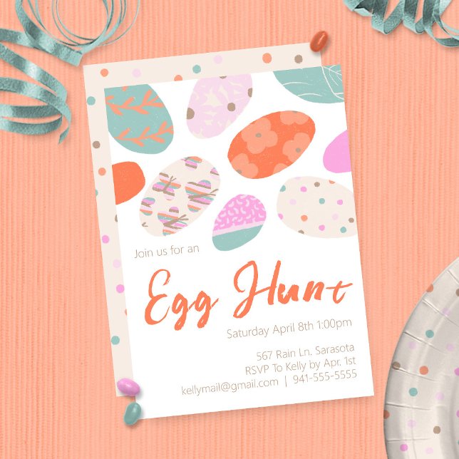 Hand Drawn Nature Easter Eggs Invitation (Creator Uploaded)