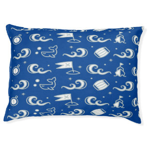Hand-Drawn Nautical Pattern Pet Bed