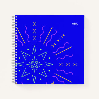 Hand-Drawn Neon Starburst  Notebook
