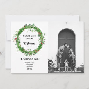 Hand Drawn New Home for the Holidays Photo Card