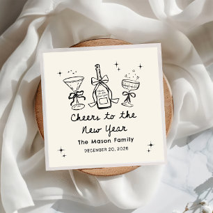 Hand Drawn New Year's Eve Party Napkins
