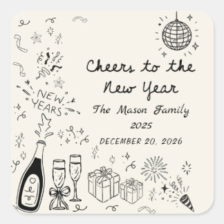 Hand Drawn New Year's Eve Party Sticker