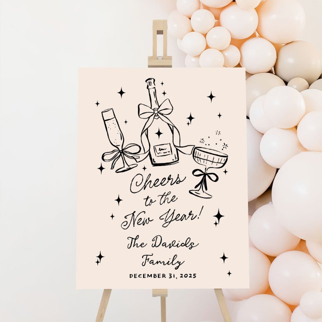 Hand Drawn New Year's Eve Party Welcome Sign (Creator Uploaded)