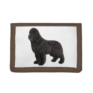 Hand Drawn Newfoundland Dog Artwork Tri-fold Wallet