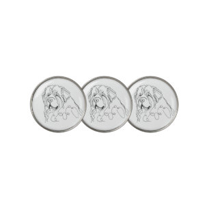 Hand Drawn Newfoundland Minimalist Line Art Golf Ball Marker