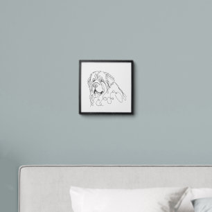 Hand Drawn Newfoundland Minimalist Line Art Peel And Stick Photo Tile