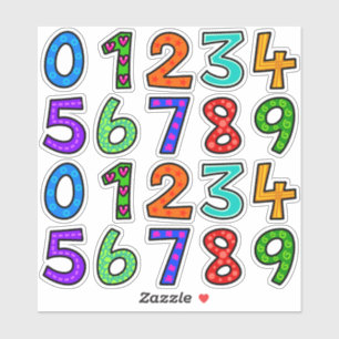Hand Drawn Numbers Sticker