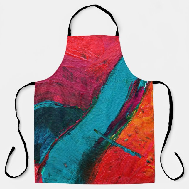 Hand drawn oil painting. Abstract art background.  Apron (Front)