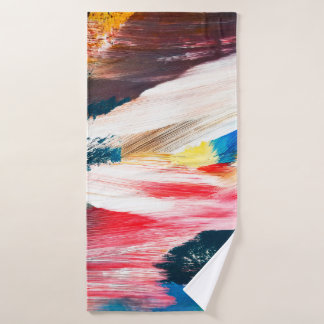 Hand drawn oil painting. Abstract art background. Bath Towel