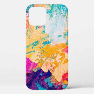 Hand drawn oil painting. Abstract art background. iPhone 12 Case