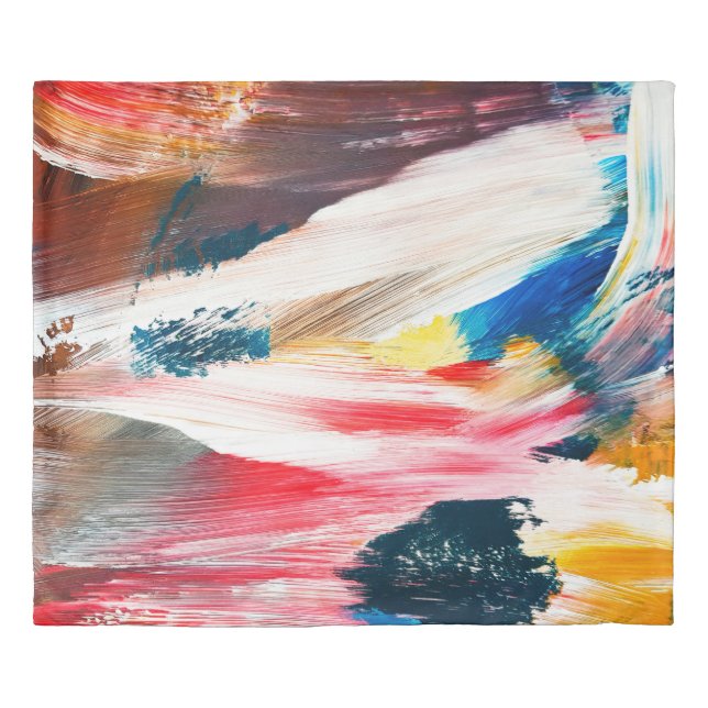 Hand drawn oil painting. Abstract art background.  Duvet Cover (Front)