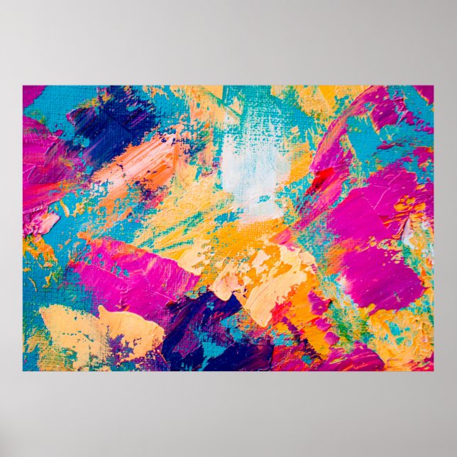 Hand drawn oil painting. Abstract art background.  Poster (Front)