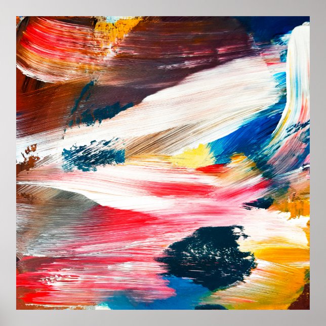 Hand drawn oil painting. Abstract art background.  Poster (Front)