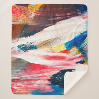 Hand drawn oil painting. Abstract art background. Sherpa Blanket