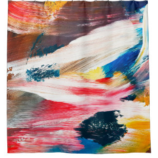 Hand drawn oil painting. Abstract art background. Shower Curtain