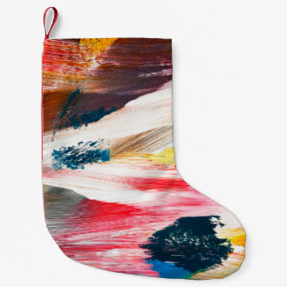 Hand drawn oil painting. Abstract art background. Small Christmas Stocking