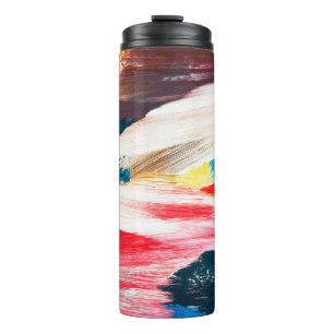Hand drawn oil painting. Abstract art background. Thermal Tumbler