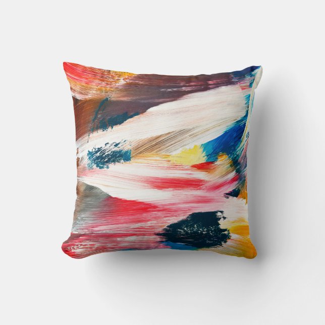 Hand drawn oil painting. Abstract art background.  Throw Pillow (Front)