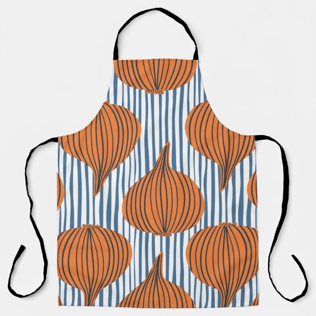 Hand drawn onion bulb vegetable wallpaper. Modern  Apron (Front)