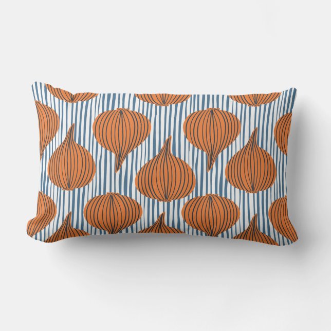 Hand drawn onion bulb vegetable wallpaper. Modern  Lumbar Pillow (Front)