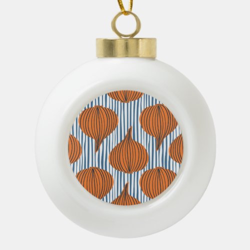 Hand_drawn onion bulbs organic wallpaper ceramic ball christmas ornament