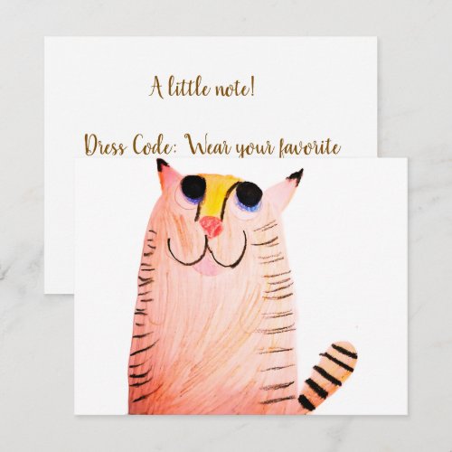 Hand-Drawn Orange Tabby Cat Kids Birthday Enclosure Card