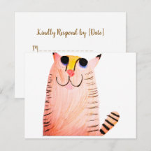 Hand-Drawn Orange Tabby Cat Kids Birthday