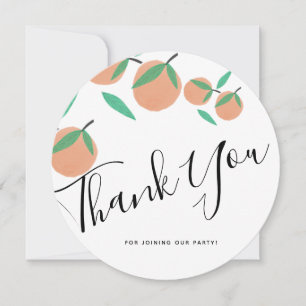 Hand Drawn Oranges Botanical Citrus Thank You  Card