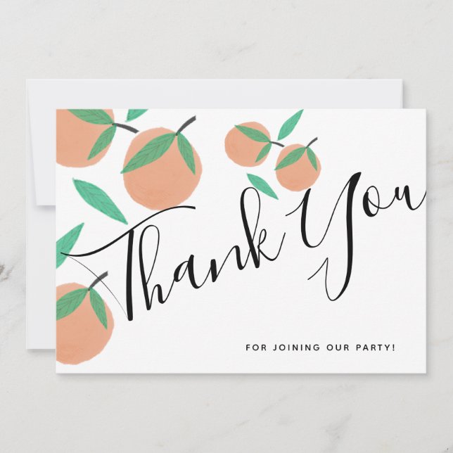 Hand Drawn Oranges Botanical Citrus Thank You Invitation (Front)