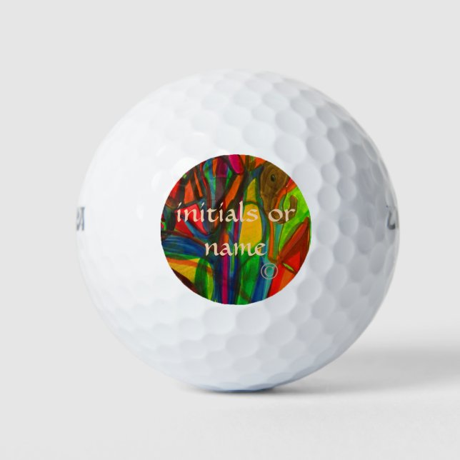 Hand-drawn original artwork. golf balls (Front)
