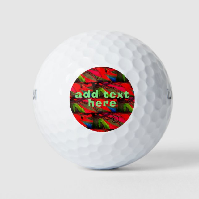 Hand-drawn original artwork. golf balls (Front)