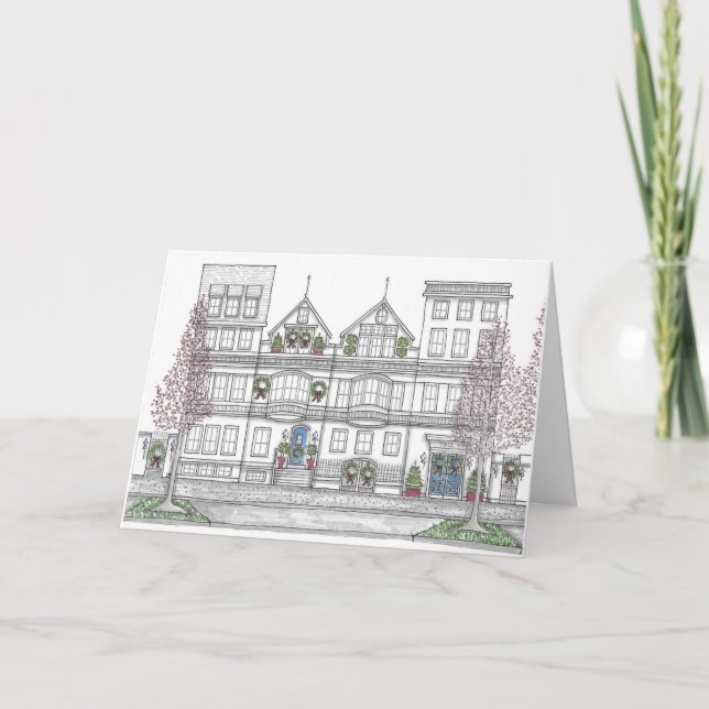 Hand Drawn Original City Holiday Card (Front)