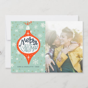 Hand Drawn Ornament LGBT Holiday Photo Card