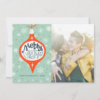 Hand Drawn Ornament | LGBT Holiday Photo Card