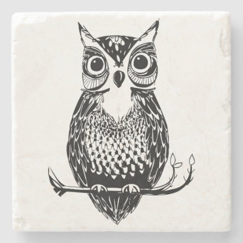 Hand Drawn Owl Coaster