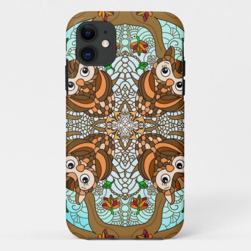 Hand Drawn Owl Mandala Artwork  iPhone 11 Case