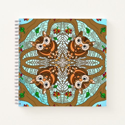 Hand Drawn Owl Mandala Artwork Notebook