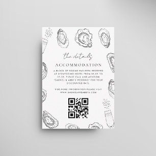 Hand Drawn Oysters Accommodation Details Wedding Enclosure Card