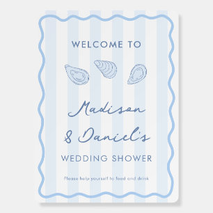 Hand Drawn Oysters Wedding Shower Welcome Sign