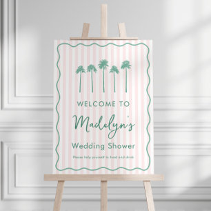 Hand-Drawn Palm Springs Bridal Shower Welcome Sign