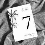 Hand Drawn Palm Tree Tropical Wedding Table Number<br><div class="desc">Set the scene for your tropical celebration with this Hand Drawn Palm Tree Tropical Wedding Table Number Card. Featuring elegant hand-drawn palm trees, this customizable table number card is perfect for beach, tropical, or destination weddings. Guide guests effortlessly to their seats while enhancing your reception decor with a stylish touch...</div>
