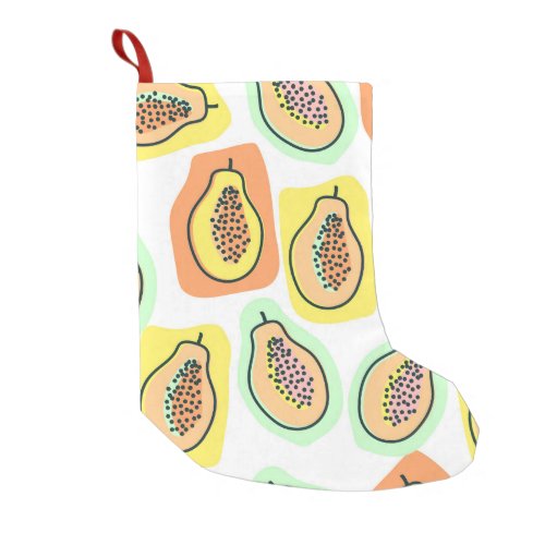 Hand_Drawn Papaya Creative Vintage Pattern Small Christmas Stocking