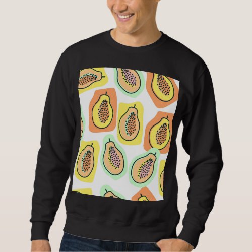 Hand_Drawn Papaya Creative Vintage Pattern Sweatshirt