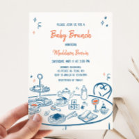 Hand Drawn Party Baby Shower Invitation
