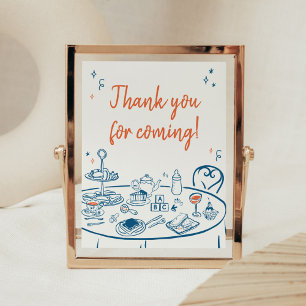 Hand Drawn Party Baby Shower Thank you for Coming Poster