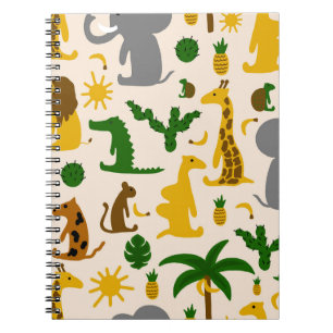 Hand drawn pastel color illustration seamless patt notebook