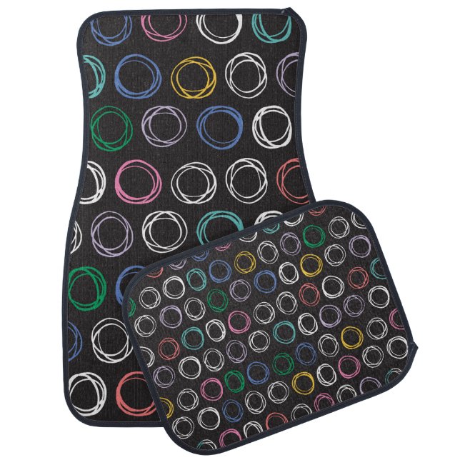 Hand drawn pattern with brushed lines seamless pat car floor mat (Set)