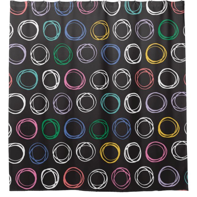Hand drawn pattern with brushed lines seamless pat shower curtain (Front)